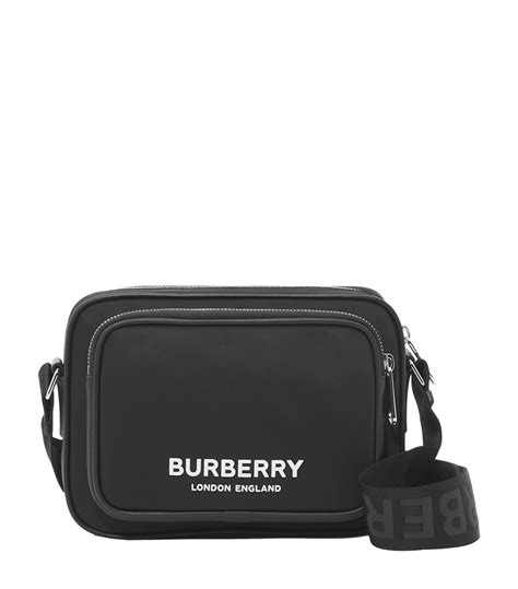 Mens Burberry black ECONYL Logo Cross